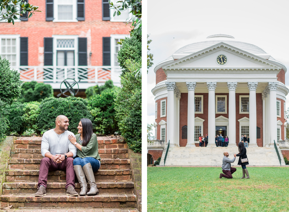 Surprise Proposal in Charlottesville at the University of Virginia - Hunter and Sarah Photography