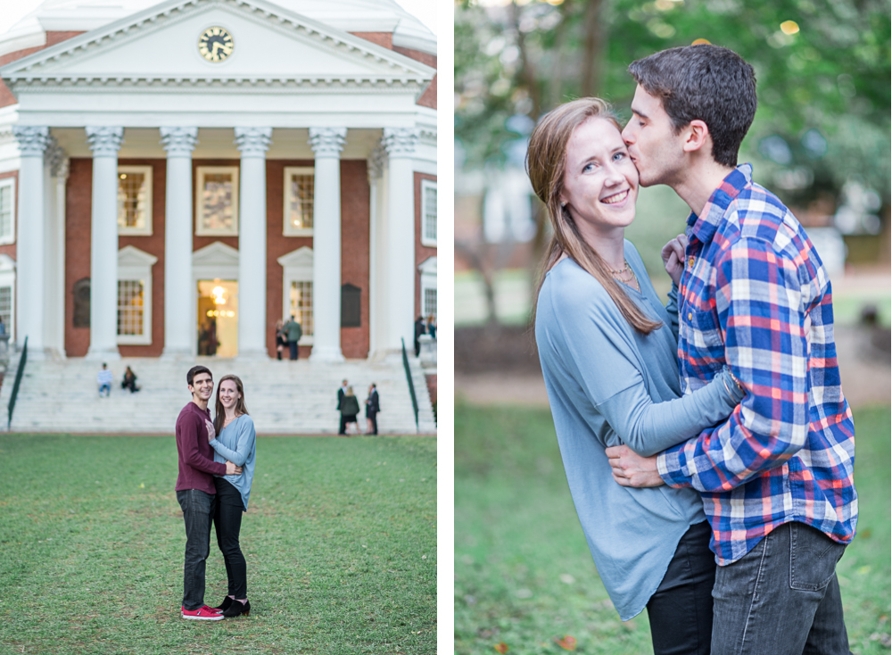 Engagement Photoshoot on UVA's Lawn - Charlottesville Wedding Photographer - Hunter and Sarah Photography
