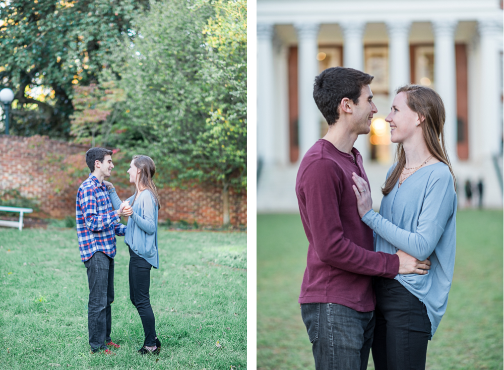 Engagement Photoshoot on UVA's Lawn - Charlottesville Wedding Photographer - Hunter and Sarah Photography