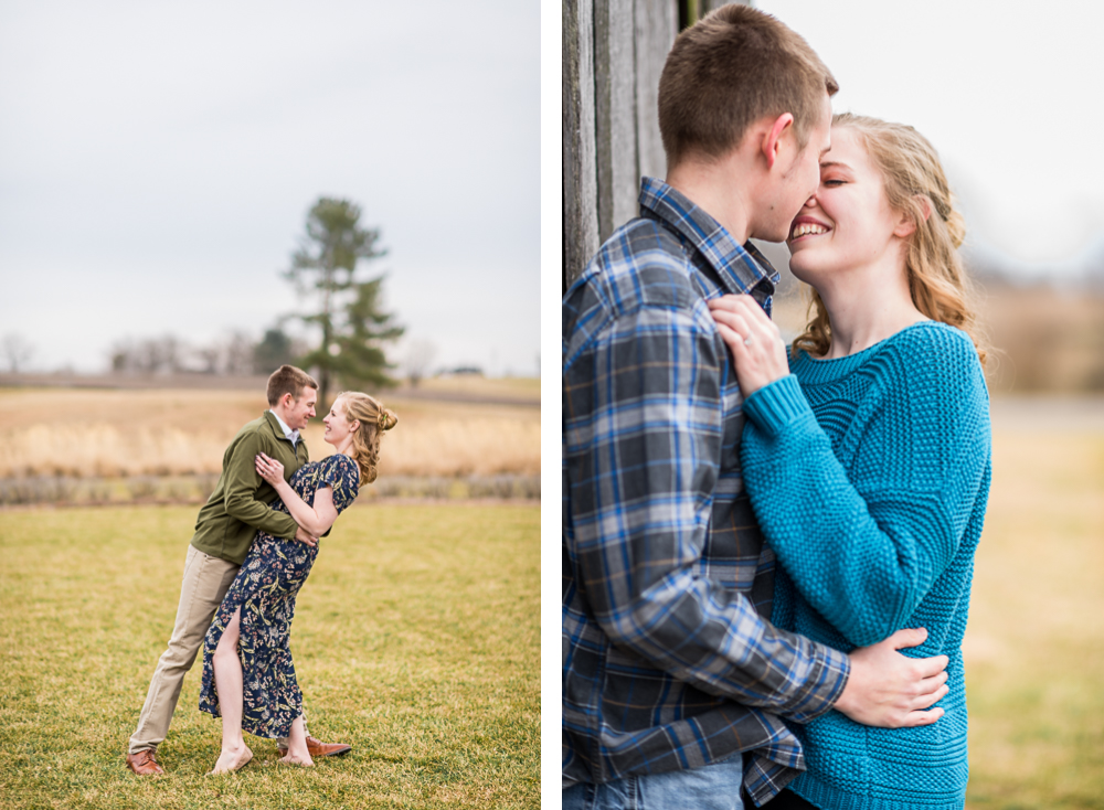 Early Mountain Vineyard Engagement Session - Hunter and Sarah Photography