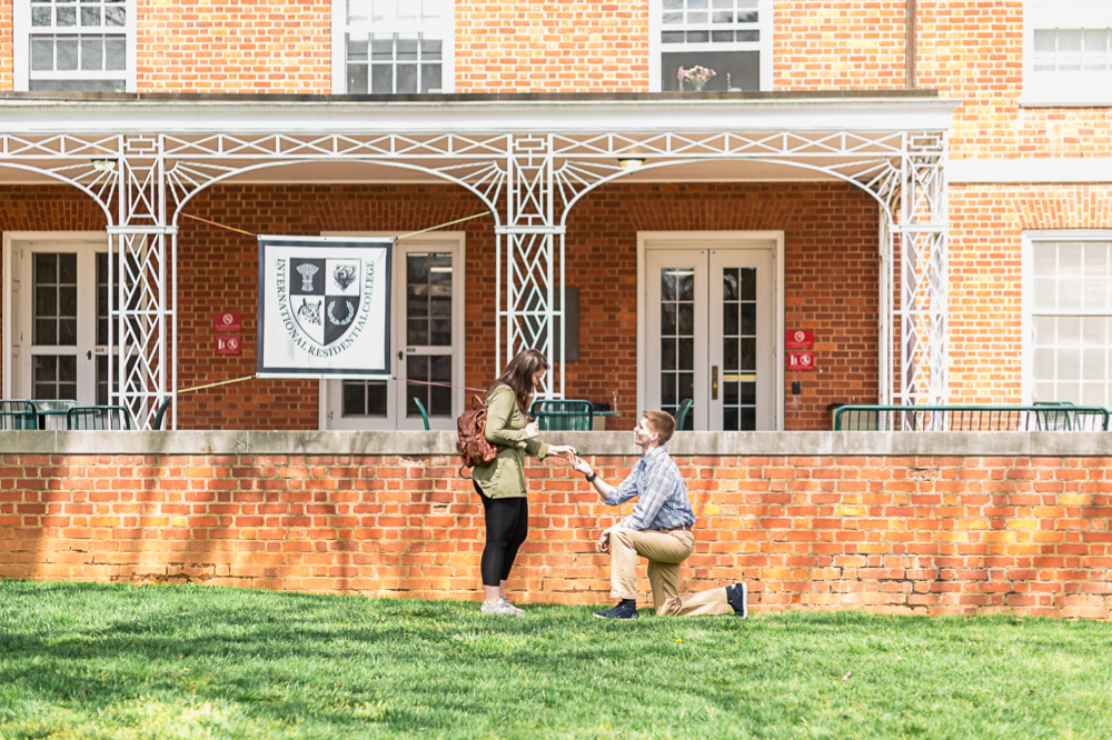 Surprise Proposal at the University of Virginia - Hunter and Sarah Photography