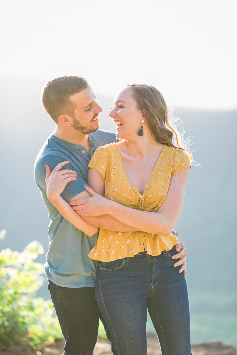 Joyful Engagement Session at Ravens Roost Overlook - Hunter and Sarah Photography