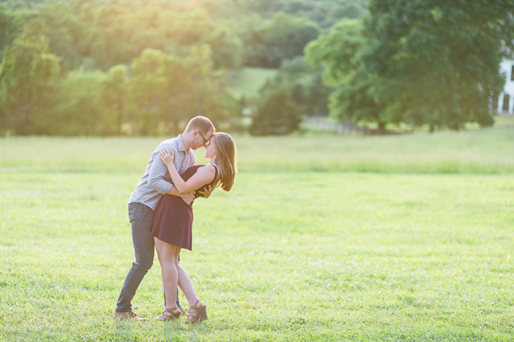 Romantic Sunset Engagement Session at James Monroe Highland - Hunter and Sarah Photography