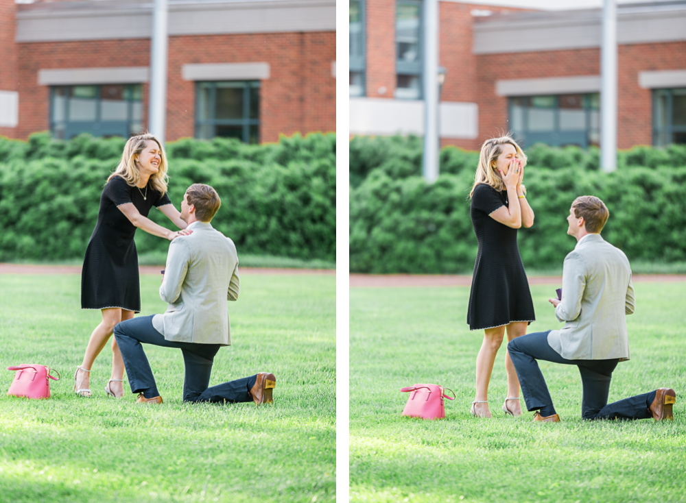 Surprise Proposal at the University of Virginia's Law School - Hunter and Sarah Photography