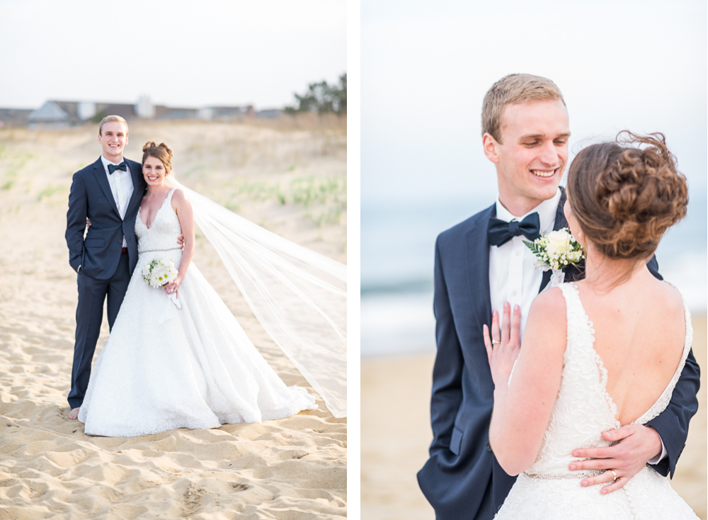 COVID-19 Virginia Beach Oceanfront Elopement Wedding - Hunter and Sarah Photography
