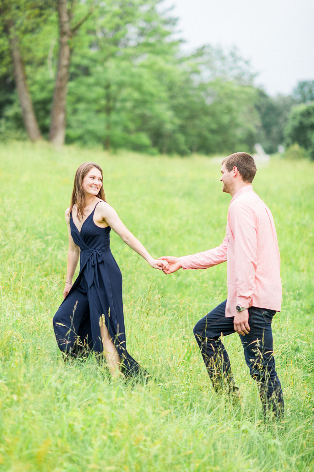 Overcast Rolling Hills Engagement Session in Charlottesville - Hunter and Sarah Photography