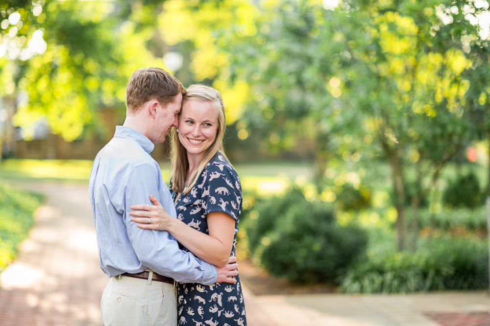 Elegant Summer Engagement Session on UVA's Lawn and Rotunda Steps - Hunter and Sarah Photography