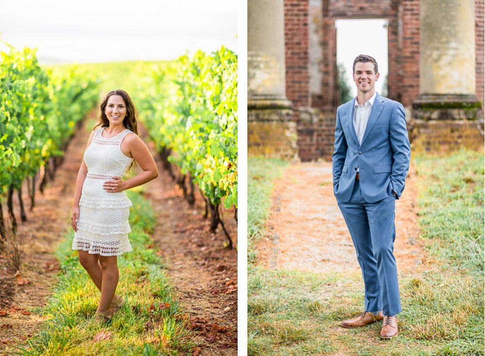 Rainy Day Engagement Session at Barboursville Vineyards - Hunter and Sarah Photography