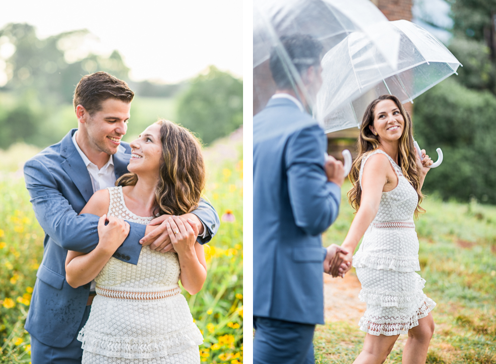 Rainy Day Engagement Session at Barboursville Vineyards - Hunter and Sarah Photography