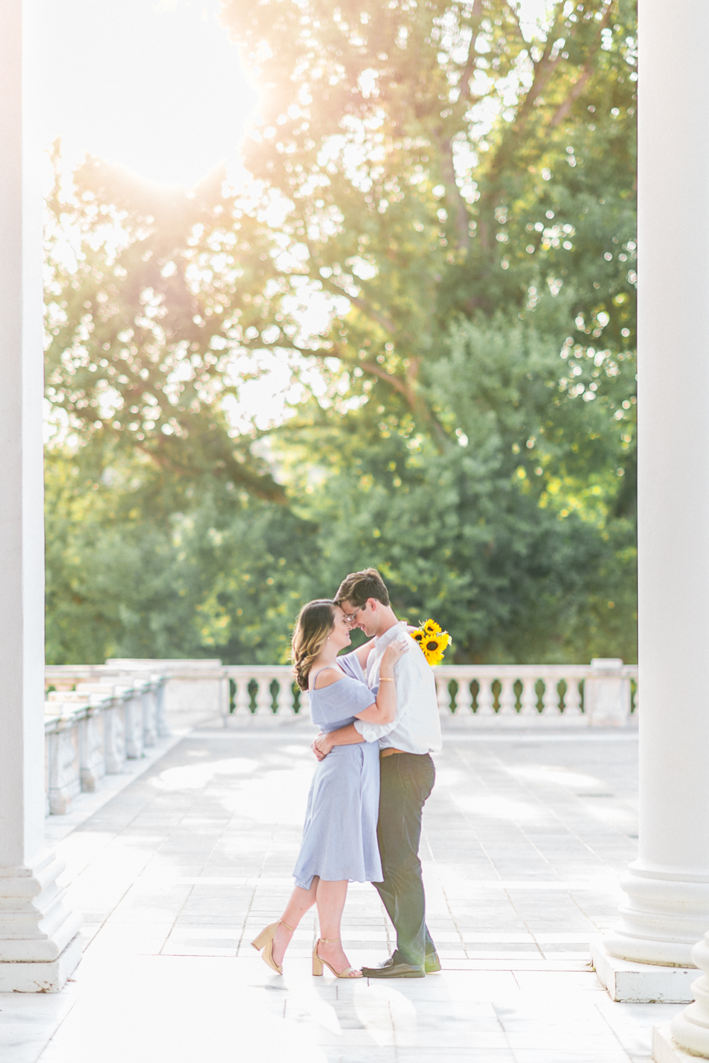 Romantic Summer Engagement Session on UVA's Grounds - Hunter and Sarah Photography
