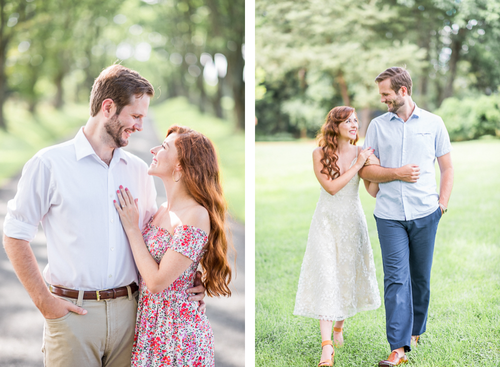 Romantic Midday Engagement Session at James Monroe's Highland in Charlottesville - Hunter and Sarah Photography