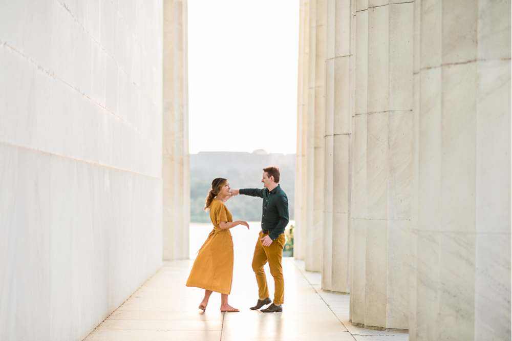 Joyful National Mall Engagement Session in Washington, D.C. - Hunter and Sarah Photography