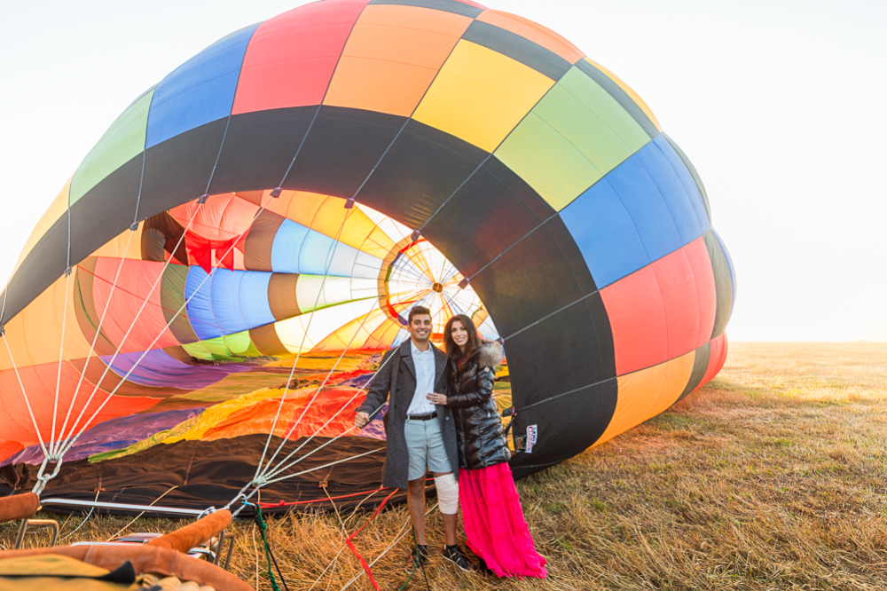 Highflying Hot Air Balloon Surprise Proposal in Charlottesville, VA - Hunter and Sarah Photography