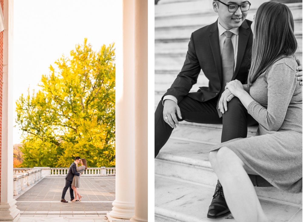 Delightful Fall Engagement Session on UVA's Lawn - Hunter and Sarah Photography