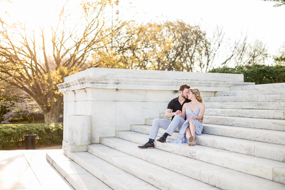 Spontaneous Sunrise Engagement Session During Cherry Blossoms in Washington, D.C. - Hunter and Sarah Photography