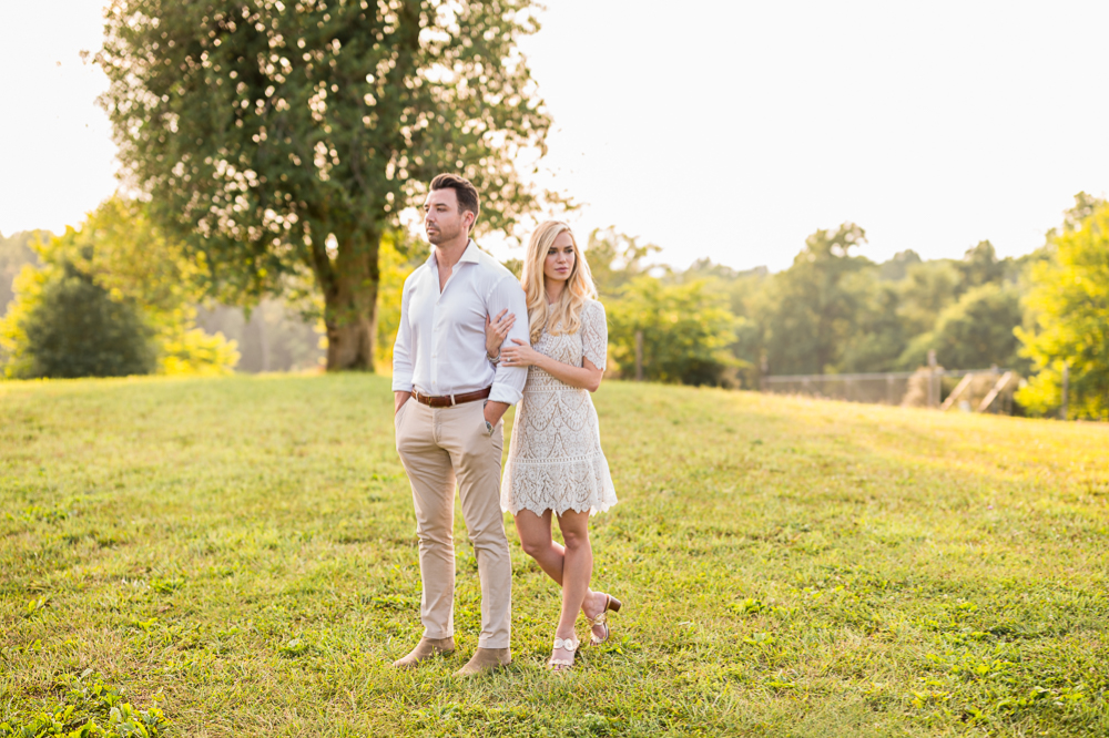Fashionable Golden Engagement Session at The Market at Grelen - Hunter and Sarah Photography