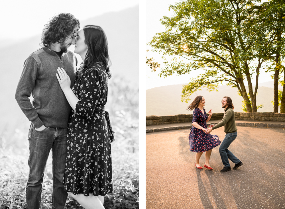 Swing Dancing Engagement Session on the Blue Ridge Parkway - Hunter and Sarah Photography