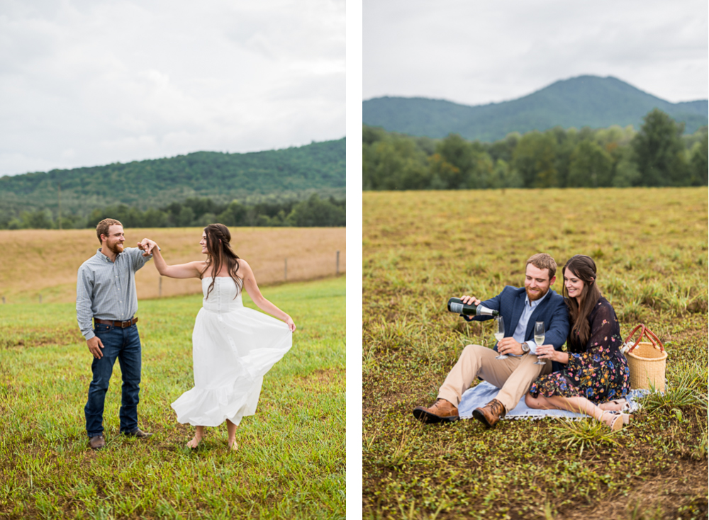 Giggly Country Engagement Session in Free Union - Hunter and Sarah Photography