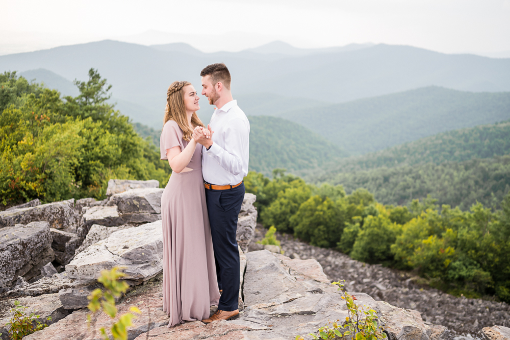 Scenic Overcast Engagement Session in Shenandoah National Park - Hunter and Sarah Photography