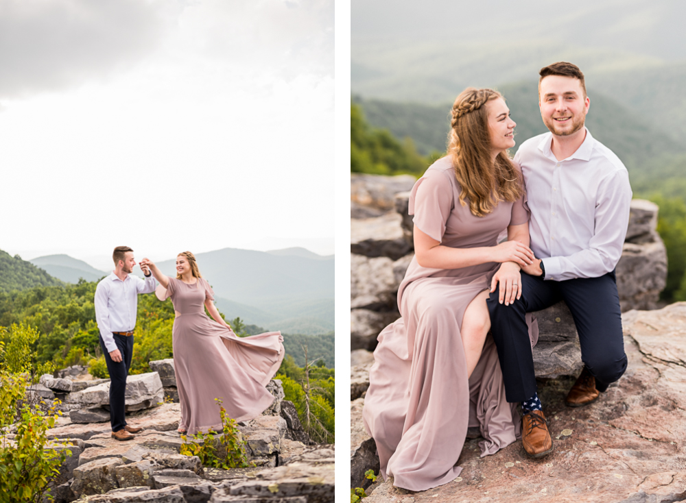 Scenic Overcast Engagement Session in Shenandoah National Park - Hunter and Sarah Photography