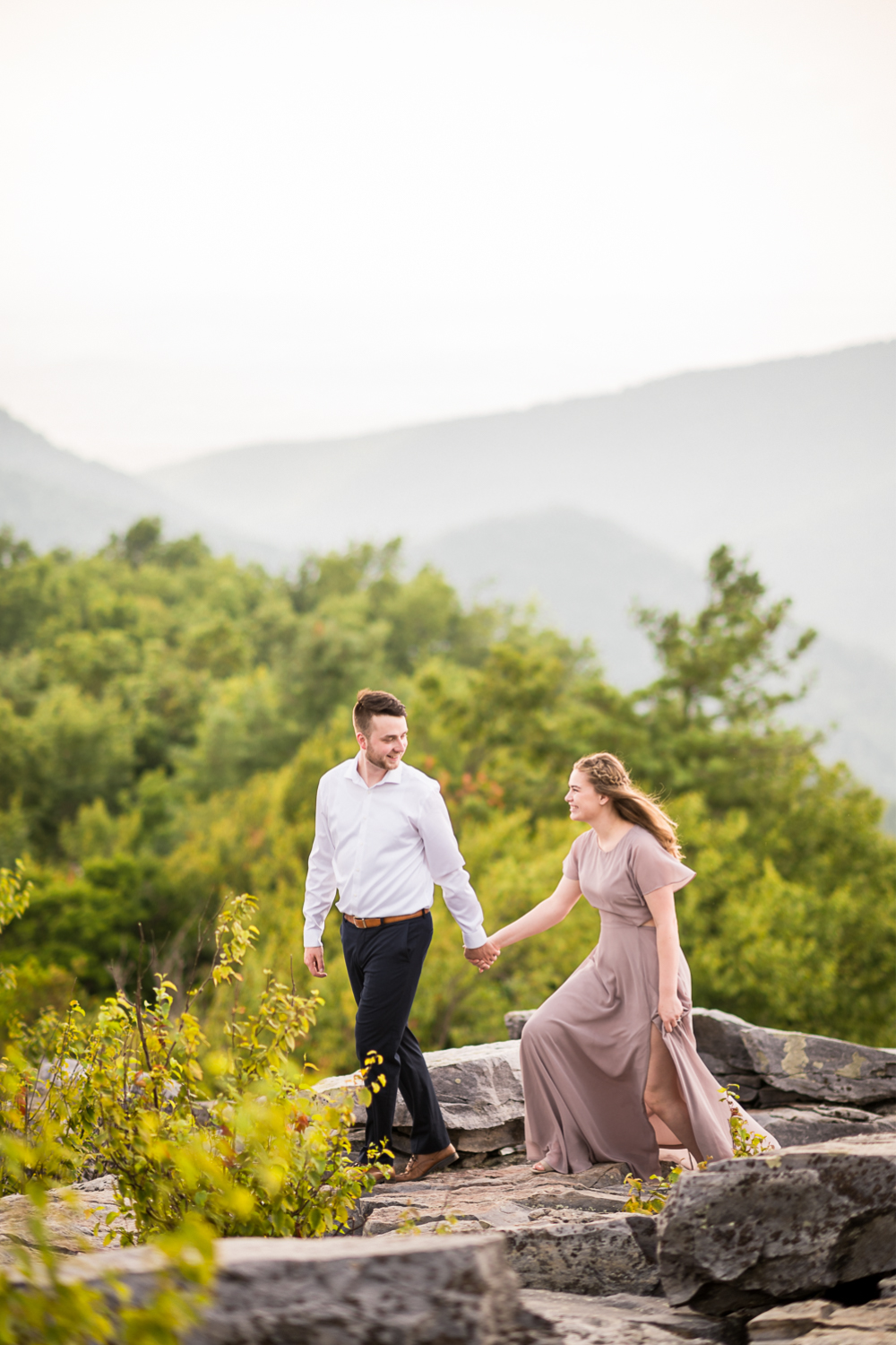 Scenic Overcast Engagement Session in Shenandoah National Park - Hunter and Sarah Photography