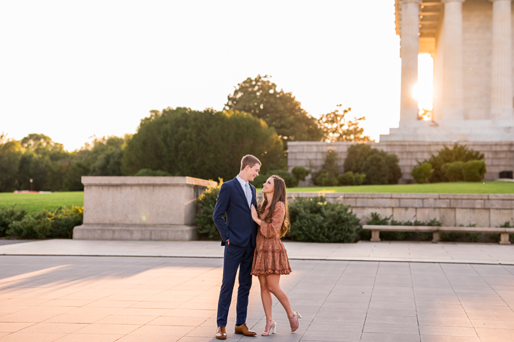 Golden, Giggly Engagement Session on the National Mall in DC - Hunter and Sarah Photography