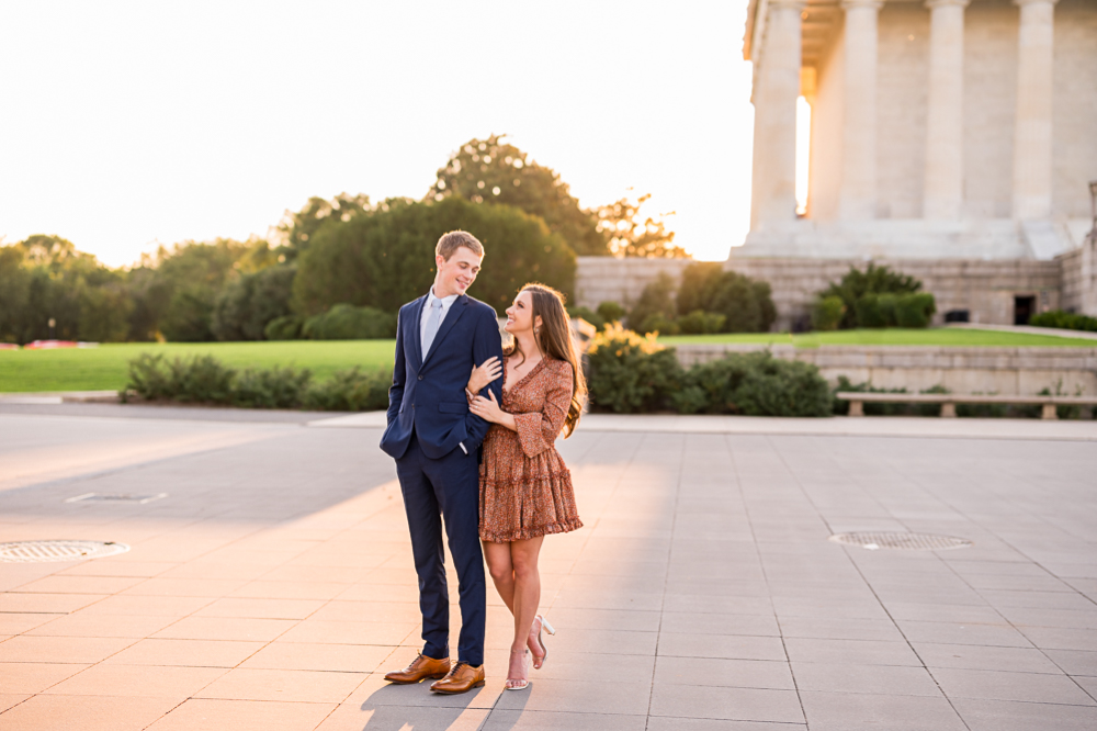 Golden, Giggly Engagement Session on the National Mall in DC - Hunter and Sarah Photography