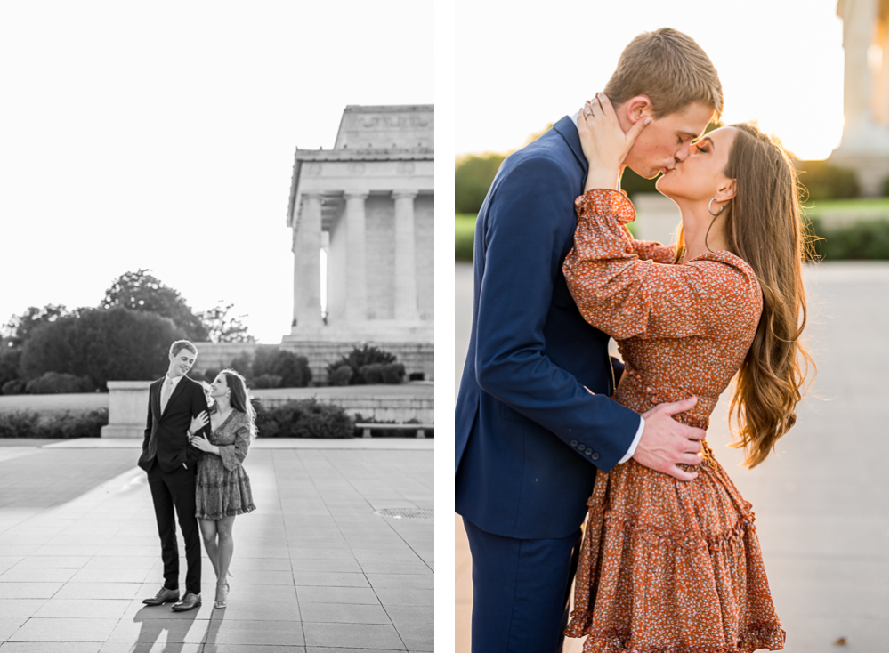 Golden, Giggly Engagement Session on the National Mall in DC - Hunter and Sarah Photography