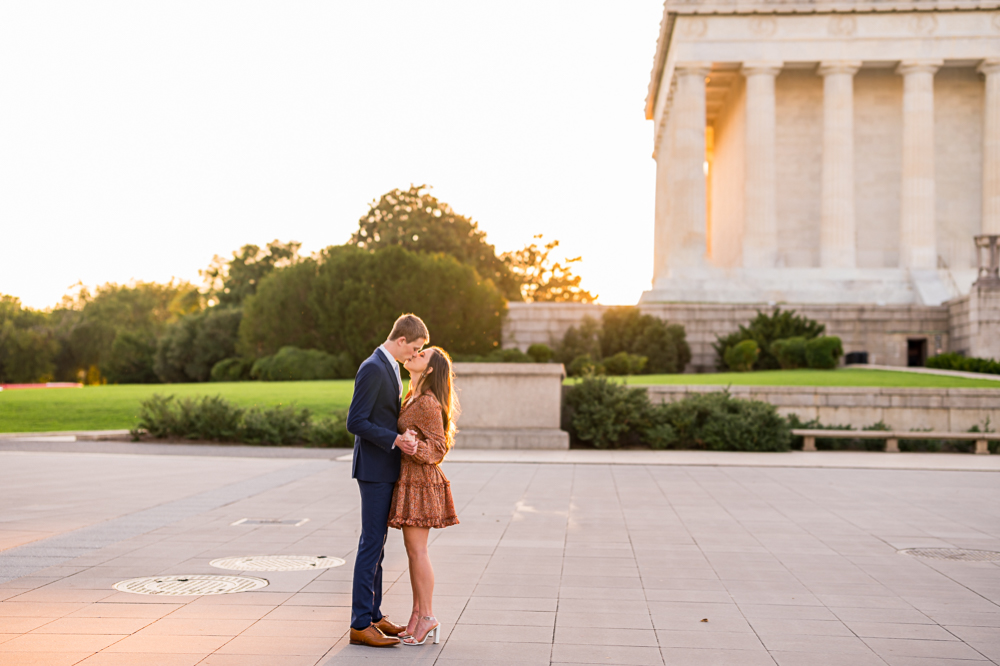 Golden, Giggly Engagement Session on the National Mall in DC - Hunter and Sarah Photography