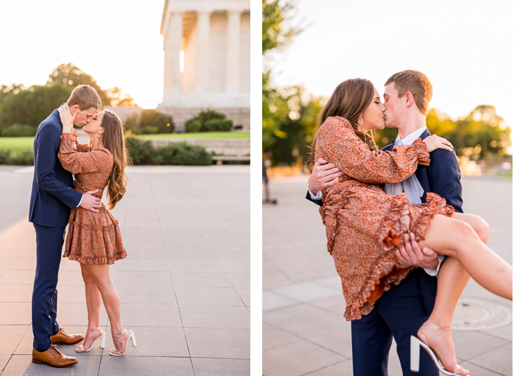 Golden, Giggly Engagement Session on the National Mall in DC - Hunter and Sarah Photography