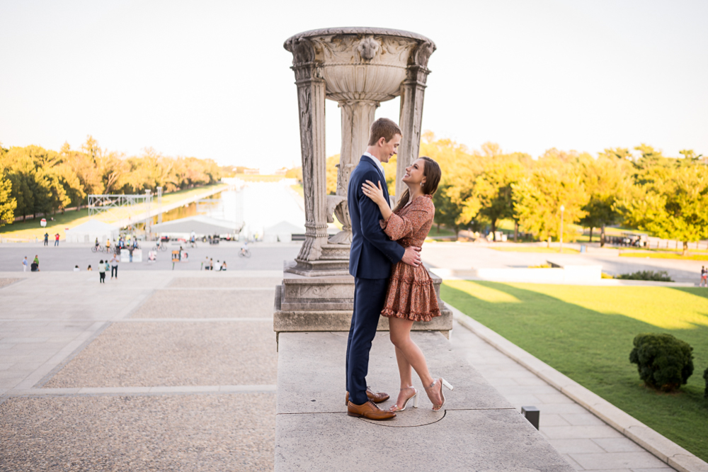 Golden, Giggly Engagement Session on the National Mall in DC - Hunter and Sarah Photography