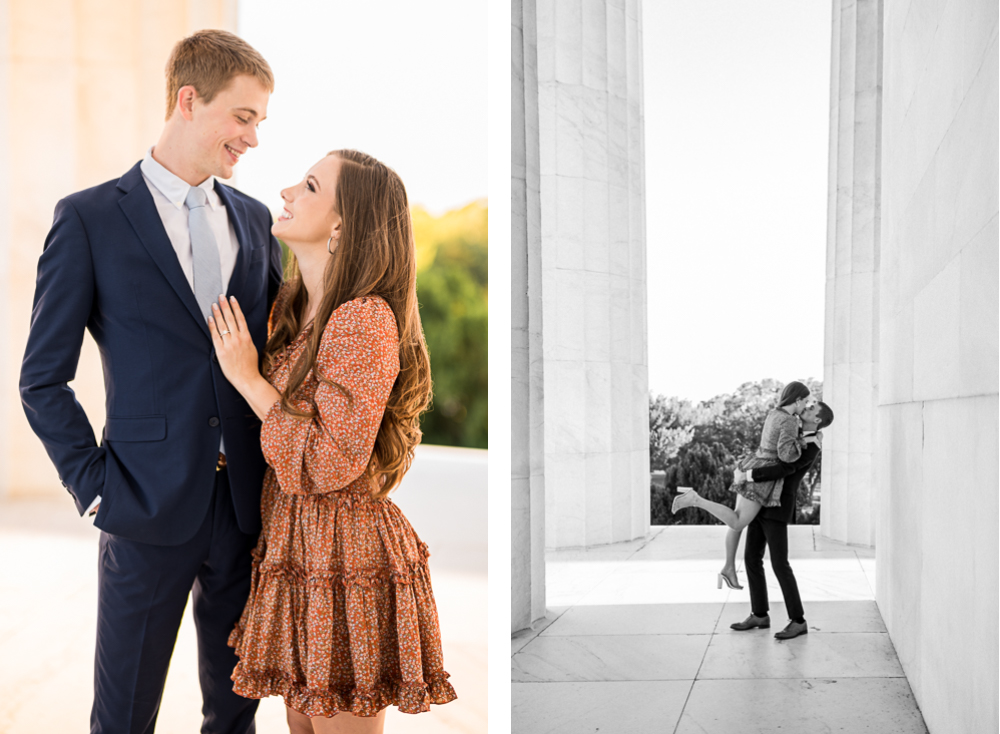 Golden, Giggly Engagement Session on the National Mall in DC - Hunter and Sarah Photography