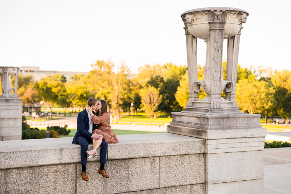 Golden, Giggly Engagement Session on the National Mall in DC - Hunter and Sarah Photography