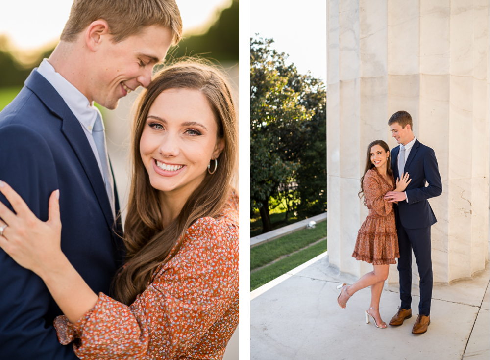 Golden, Giggly Engagement Session on the National Mall in DC - Hunter and Sarah Photography