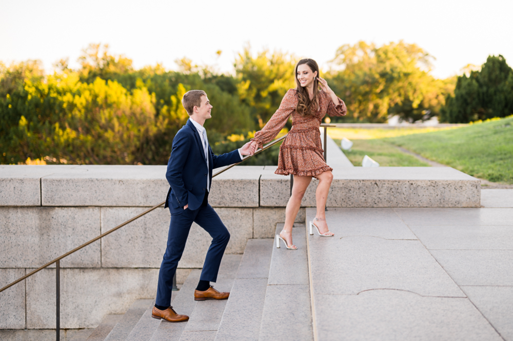 Golden, Giggly Engagement Session on the National Mall in DC - Hunter and Sarah Photography