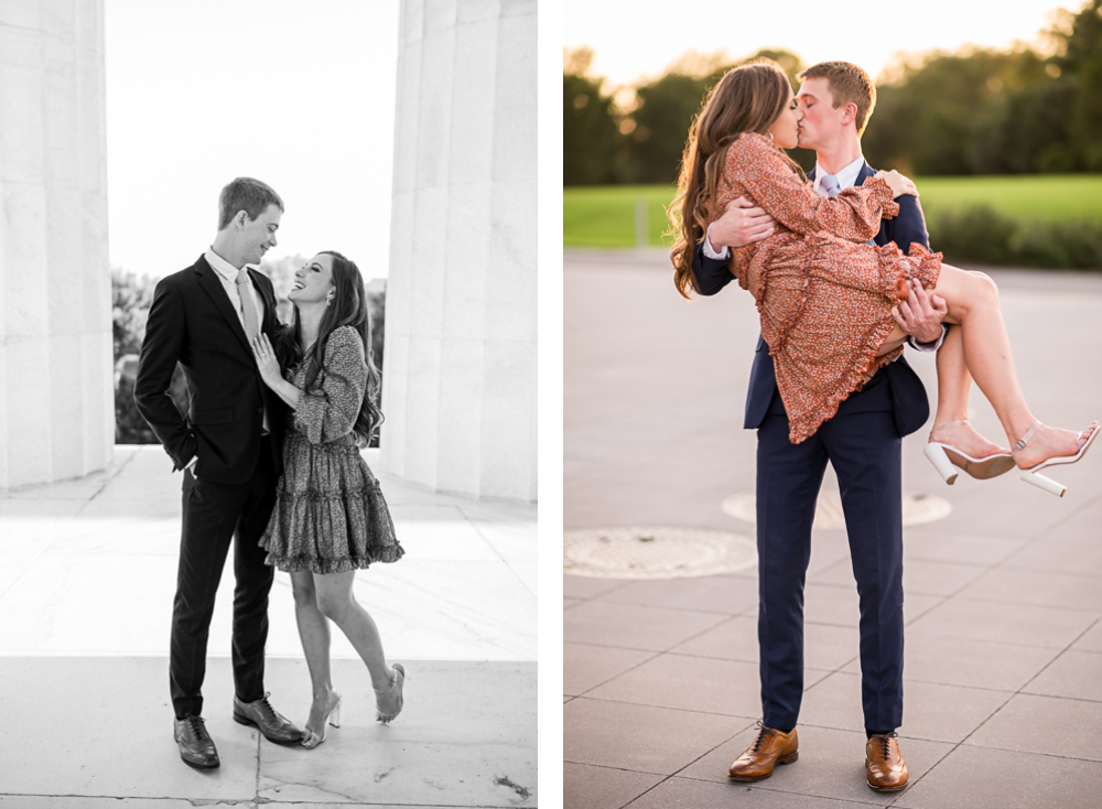 Golden, Giggly Engagement Session on the National Mall in DC - Hunter and Sarah Photography