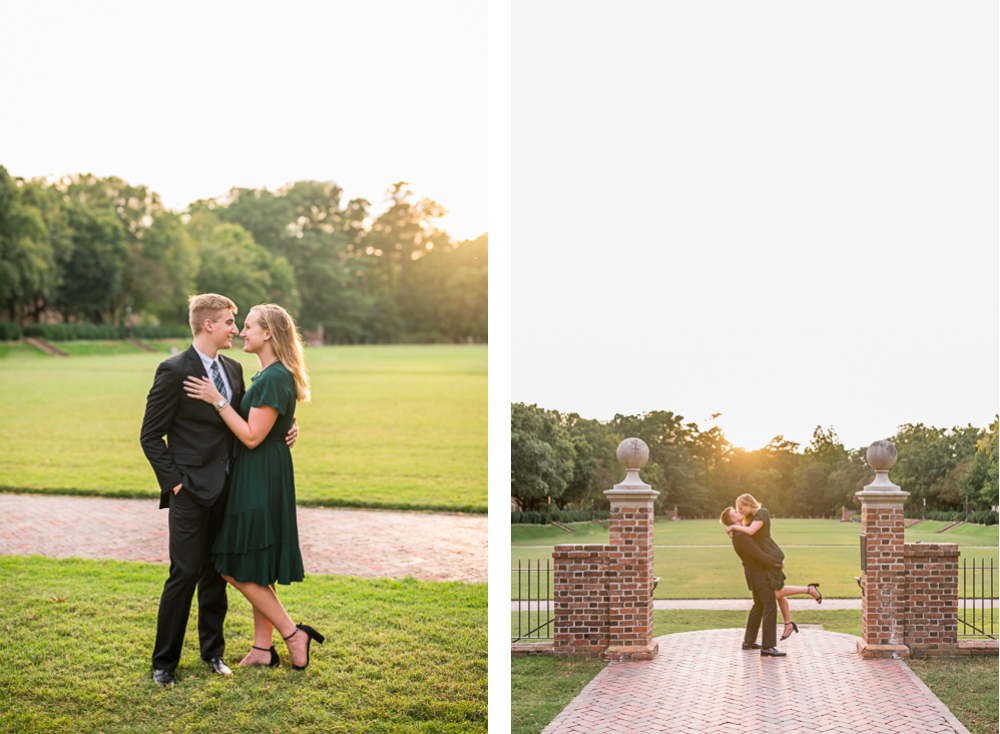 Sun-Kissed Engagement Session at the College of William & Mary - Hunter and Sarah Photography