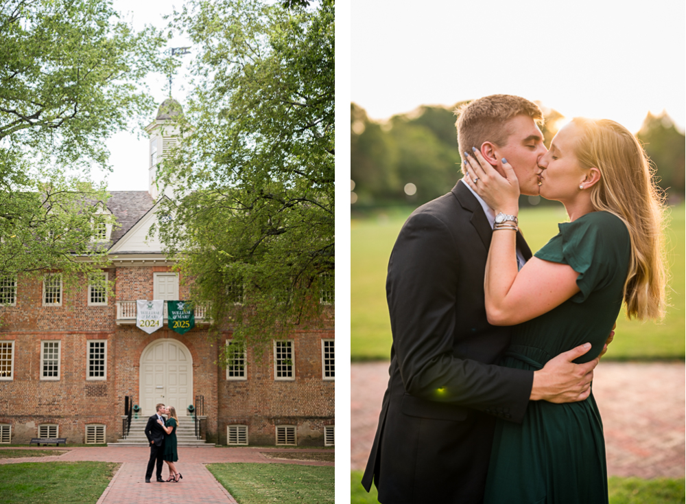 Sun-Kissed Engagement Session at the College of William & Mary - Hunter and Sarah Photography