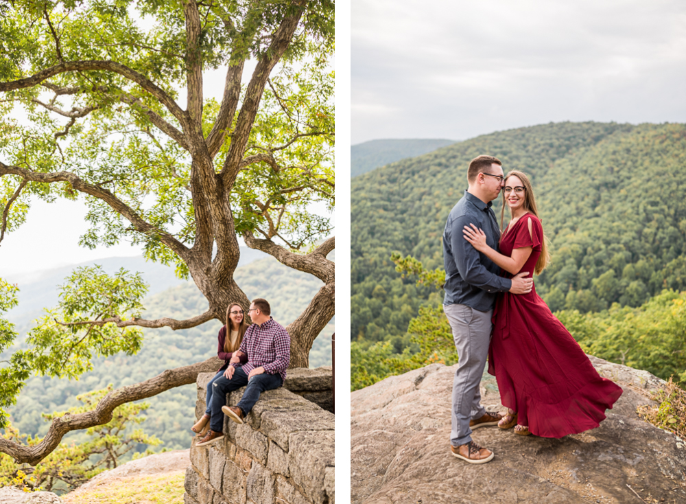 Dramatic Overcast Engagement Session on the Blue Ridge Parkway - Hunter and Sarah Photography