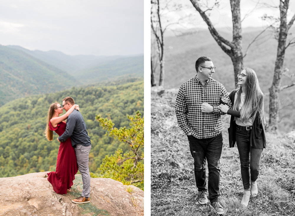 Dramatic Overcast Engagement Session on the Blue Ridge Parkway - Hunter and Sarah Photography