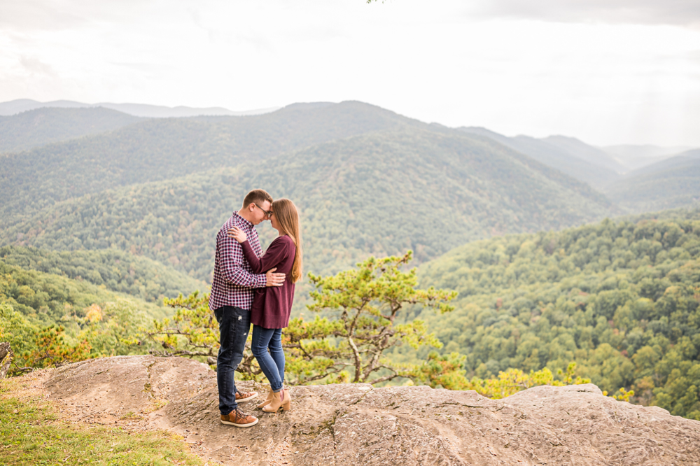 Dramatic Overcast Engagement Session on the Blue Ridge Parkway - Hunter and Sarah Photography