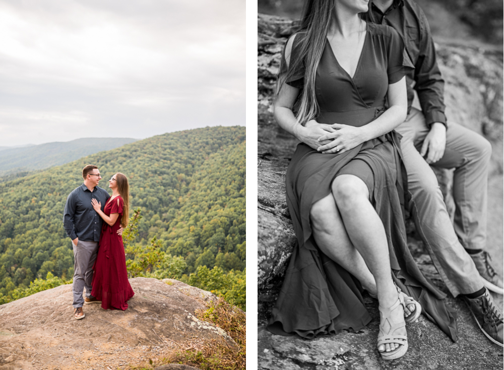 Dramatic Overcast Engagement Session on the Blue Ridge Parkway - Hunter and Sarah Photography