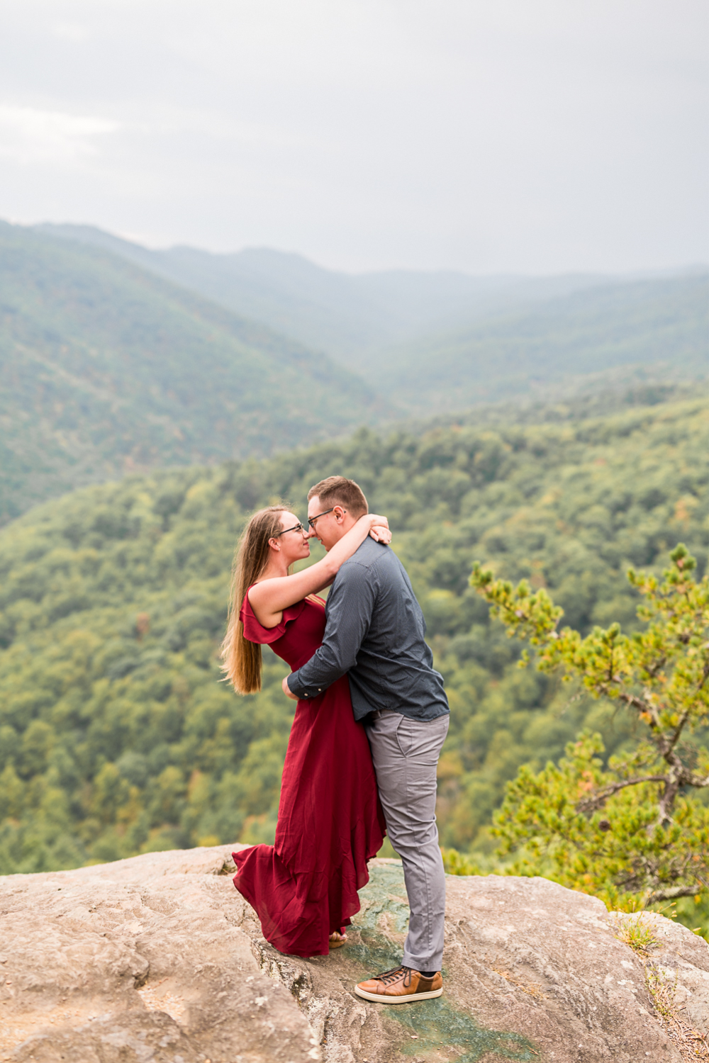 Dramatic Overcast Engagement Session on the Blue Ridge Parkway - Hunter and Sarah Photography