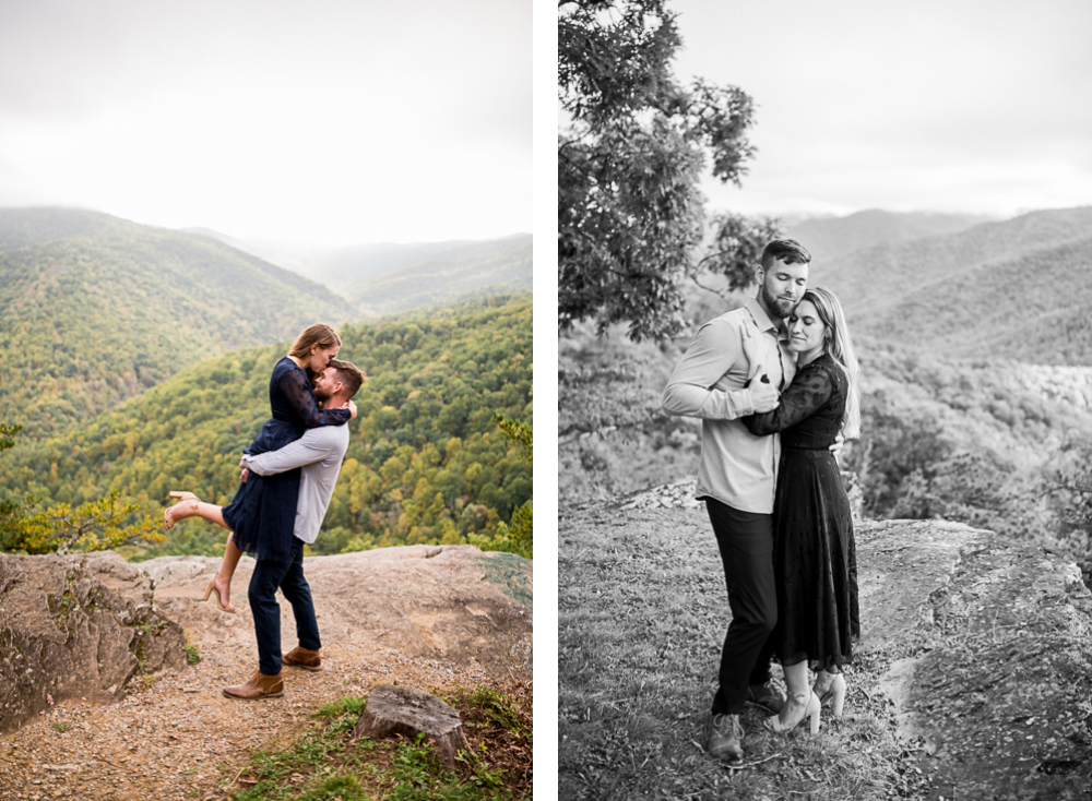 Giggly Engagement Session on the Blue Ridge Parkway - Hunter and Sarah Photography