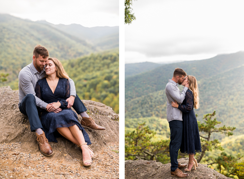 Giggly Engagement Session on the Blue Ridge Parkway - Hunter and Sarah Photography