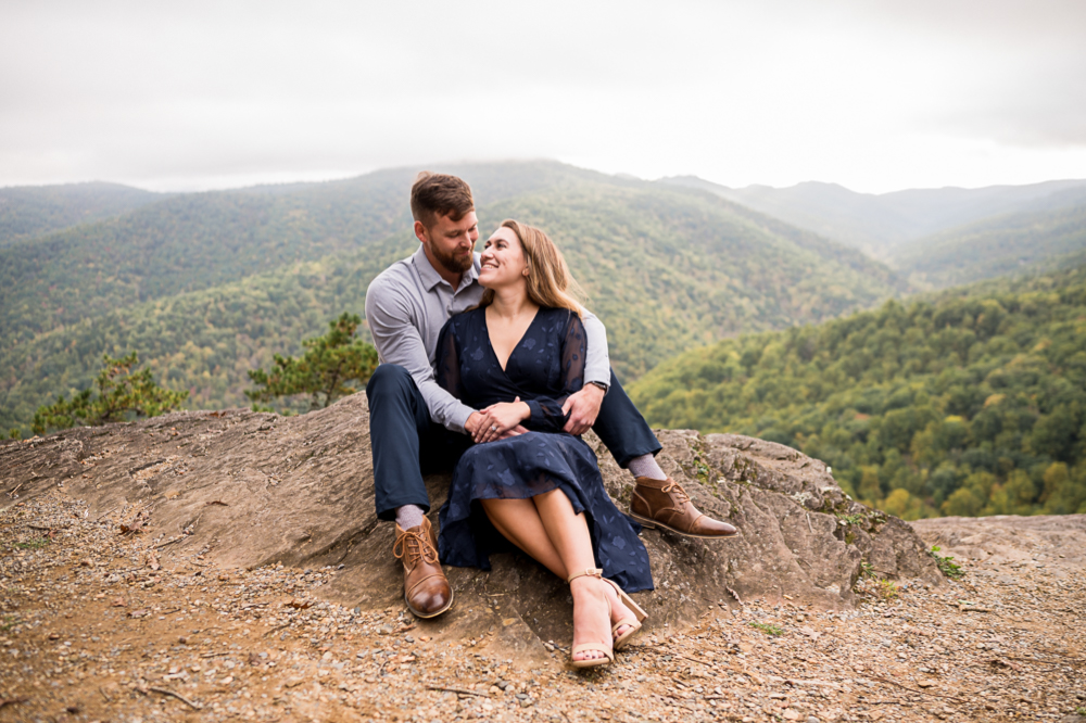 Giggly Engagement Session on the Blue Ridge Parkway - Hunter and Sarah Photography