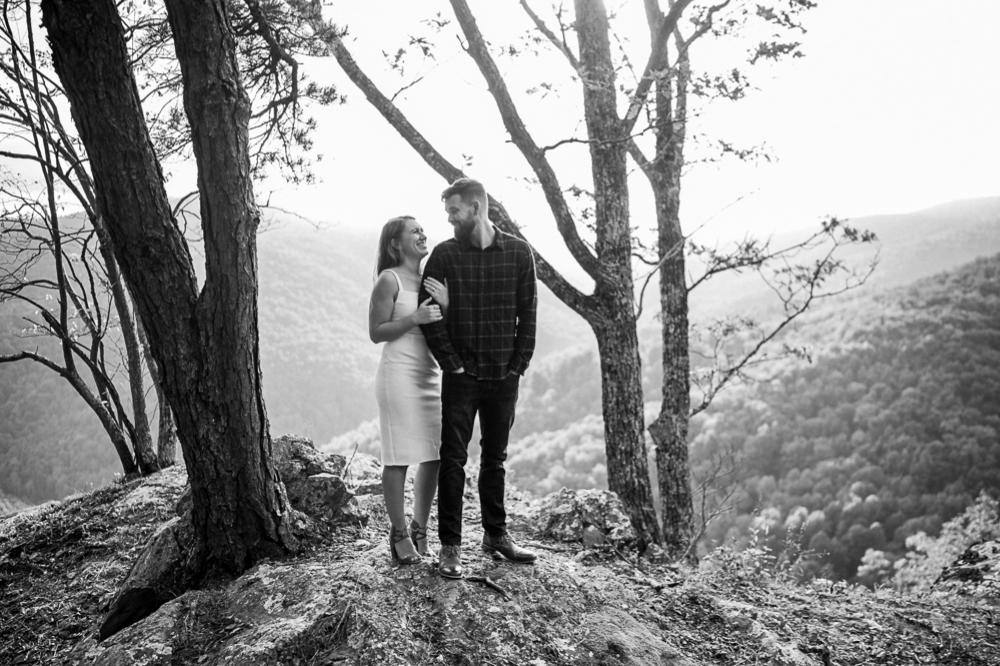 Giggly Engagement Session on the Blue Ridge Parkway - Hunter and Sarah Photography