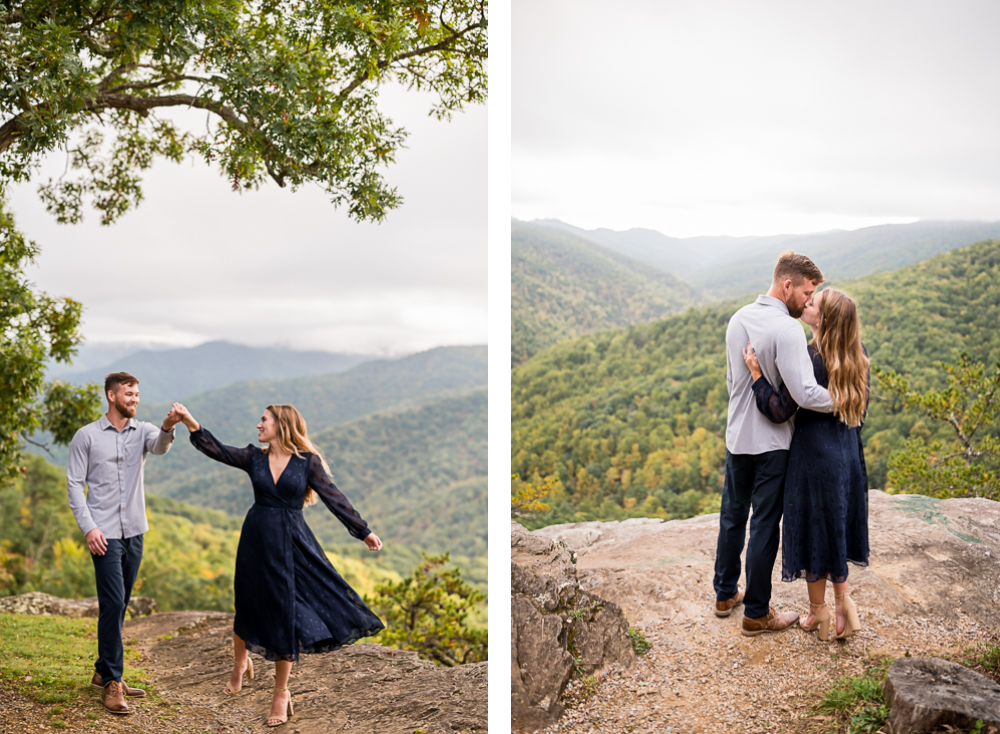 Giggly Engagement Session on the Blue Ridge Parkway - Hunter and Sarah Photography