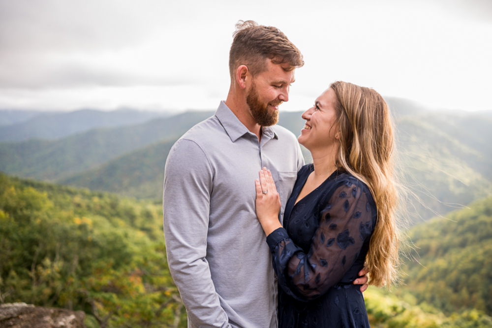 Giggly Engagement Session on the Blue Ridge Parkway - Hunter and Sarah Photography