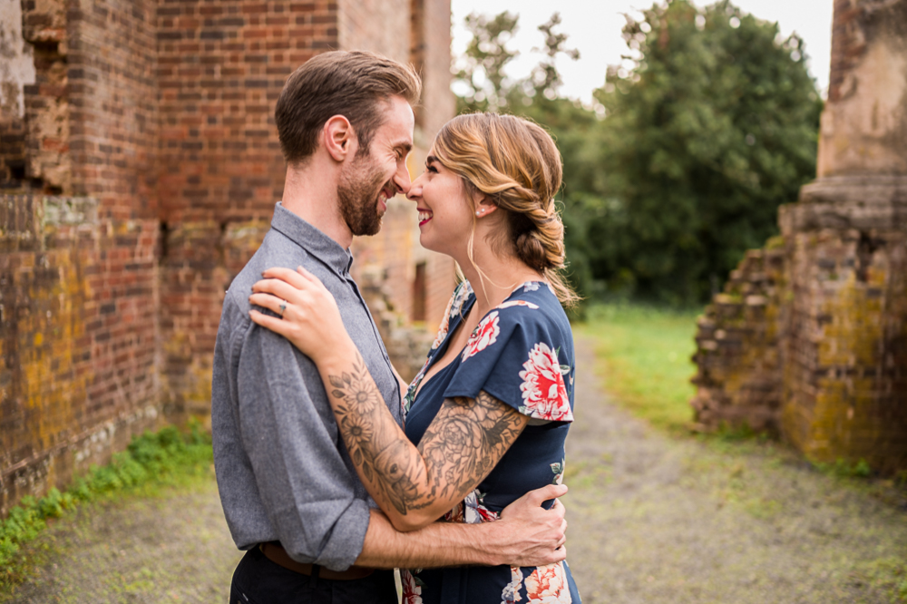 Overcast 50's Style Engagement Session at Barboursville Ruins - Hunter and Sarah Photography